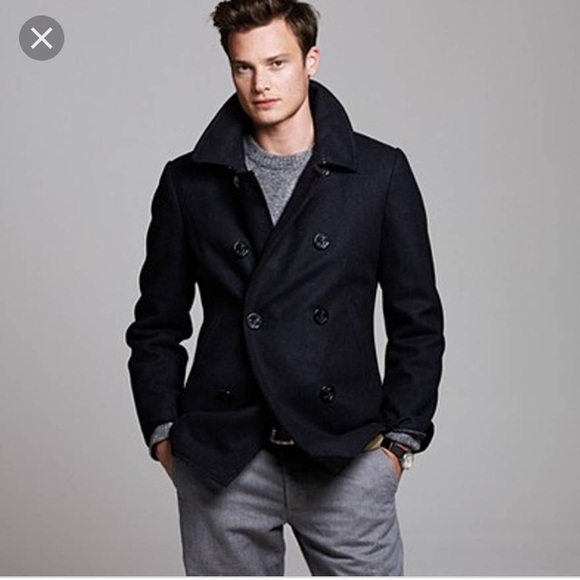 mens black peacoat